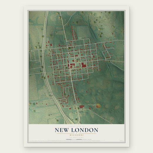 New London, Missouri map print, the full design