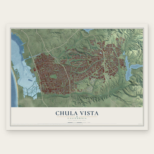 Chula Vista, California map print, the full design