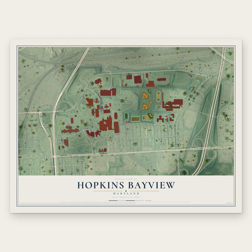 Hopkins Bayview, Maryland map print, the full design