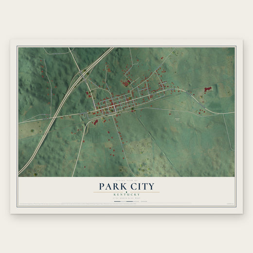 Park City, Kentucky map print, the full design