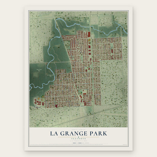 La Grange Park, Illinois map print, the full design