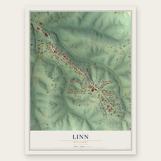 Linn, Missouri map print, the full design