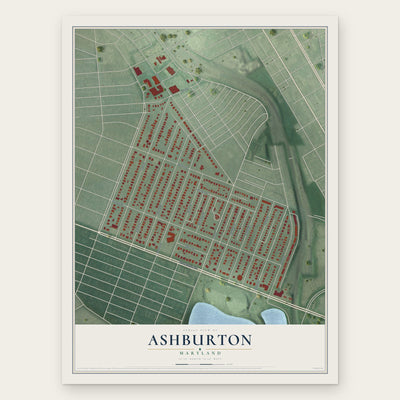 Ashburton, Maryland map print, the full design