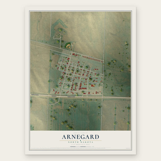 Arnegard, North Dakota map print, the full design