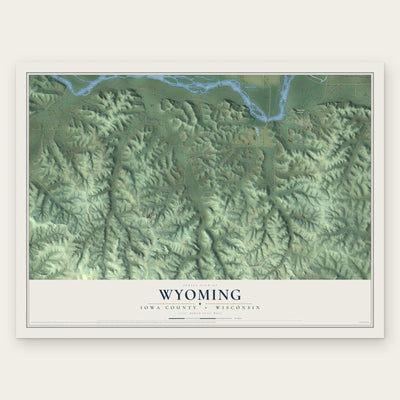 Wyoming, Iowa County, Wisconsin map print, the full design