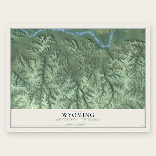 Wyoming, Iowa County, Wisconsin map print, the full design