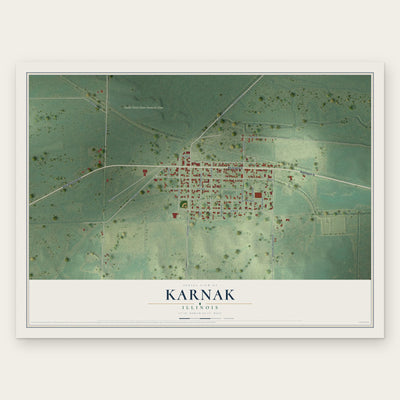 Karnak, Illinois map print, the full design
