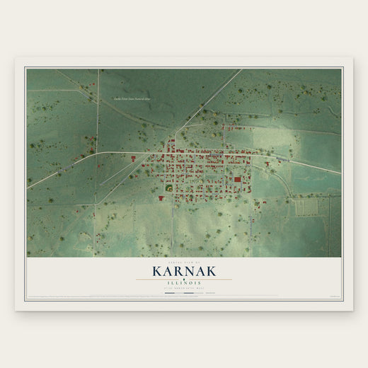 Karnak, Illinois map print, the full design