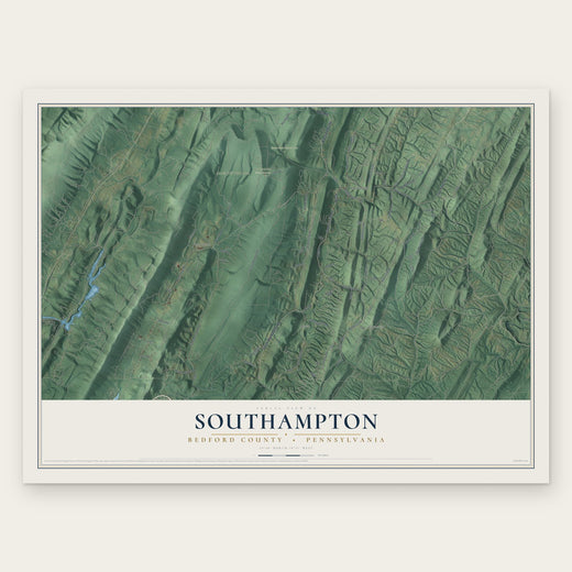 Southampton, Bedford County, Pennsylvania map print, the full design