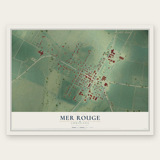 Mer Rouge, Louisiana map print, the full design
