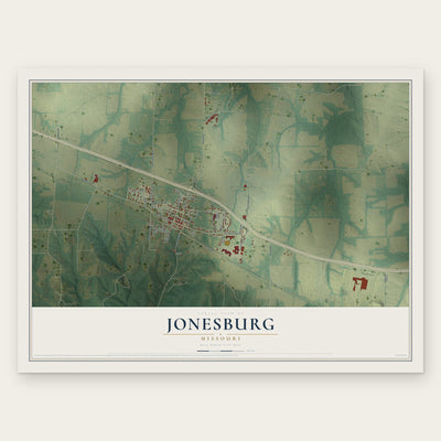 Jonesburg, Missouri map print, the full design
