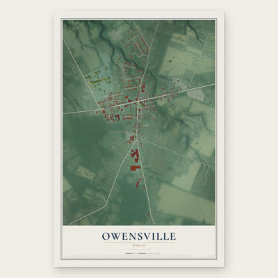 Owensville, Ohio map print, the full design