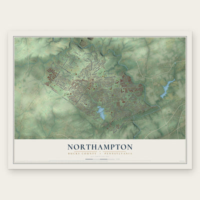 Northampton, Bucks County, Pennsylvania map print, the full design