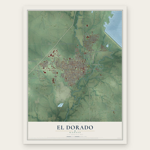 El Dorado, Kansas map print, the full design
