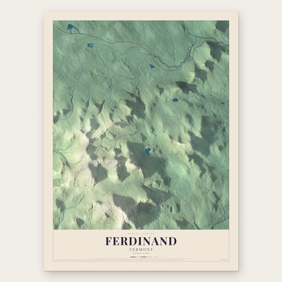 Ferdinand, Vermont map print, the full design