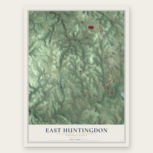 East Huntingdon, Pennsylvania map print, the full design