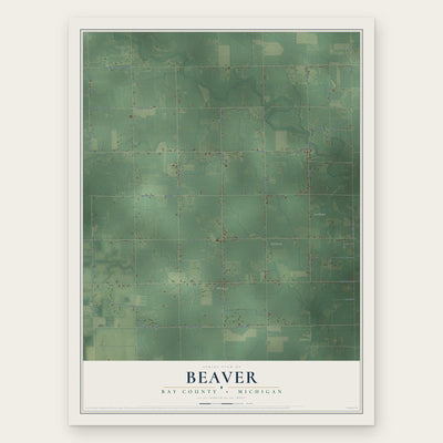 Beaver, Bay County, Michigan map print, the full design