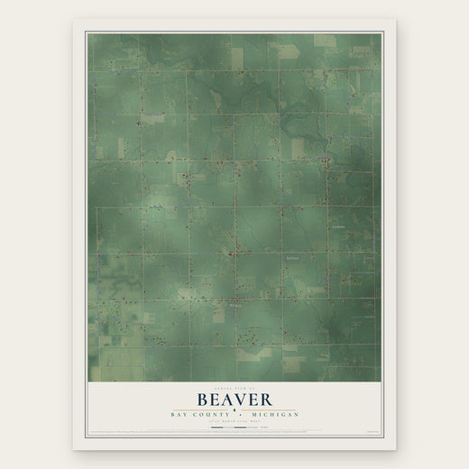 Beaver, Bay County, Michigan map print, the full design