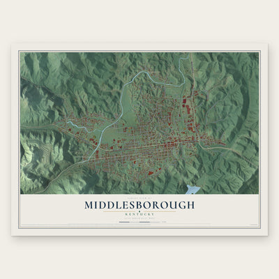 Middlesborough, Kentucky map print, the full design
