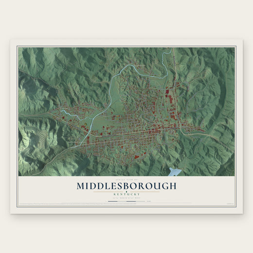 Middlesborough, Kentucky map print, the full design