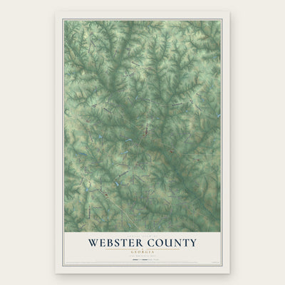 Webster County, Georgia map print, the full design