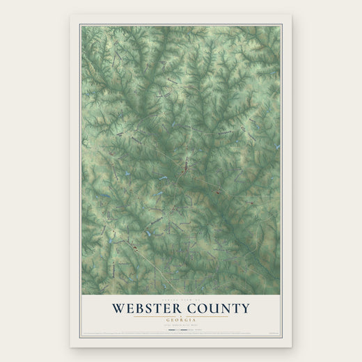 Webster County, Georgia map print, the full design