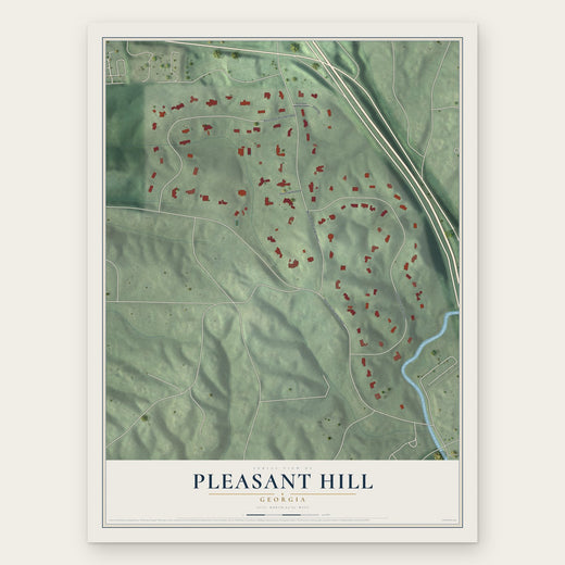 Pleasant Hill, Georgia map print, the full design
