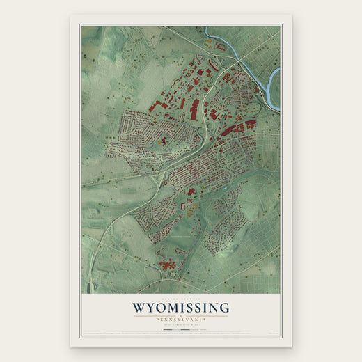 Wyomissing, Pennsylvania map print, the full design