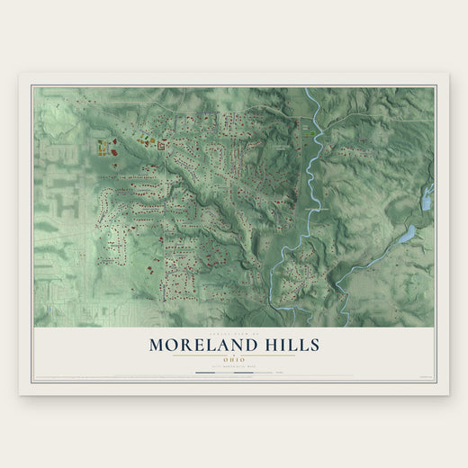 Moreland Hills, Ohio map print, the full design