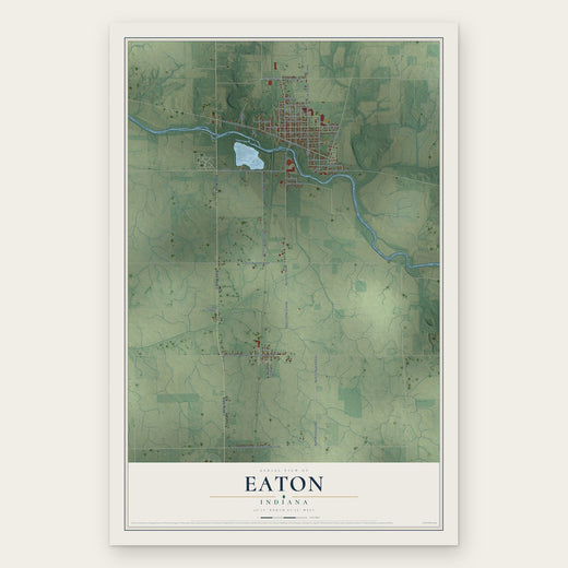 Eaton, Indiana map print, the full design