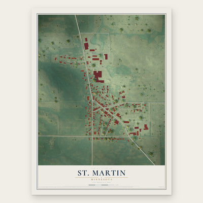 St. Martin, Minnesota map print, the full design