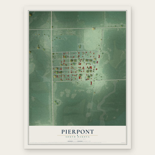 Pierpont, South Dakota map print, the full design