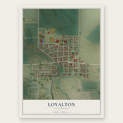 Loyalton, California map print, the full design