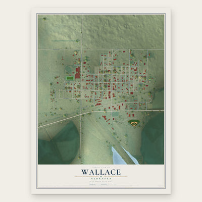 Wallace, Nebraska map print, the full design