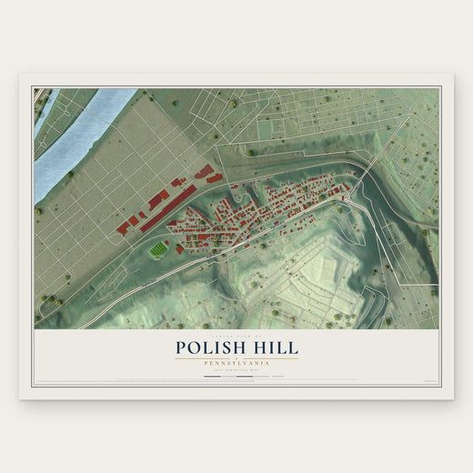 Polish Hill, Pennsylvania map print, the full design