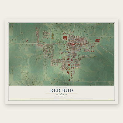 Red Bud, Illinois map print, the full design