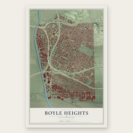 Boyle Heights, California map print, the full design
