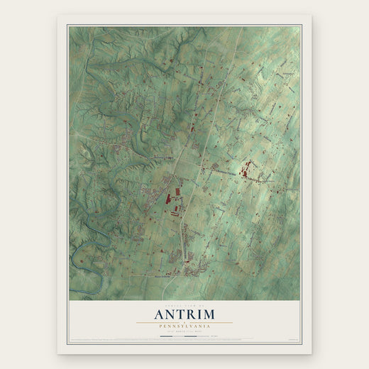 Antrim, Pennsylvania map print, the full design