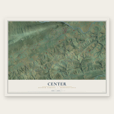 Center, Snyder County, Pennsylvania map print, the full design