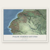 Palos Verdes Estates, California map print, the full design