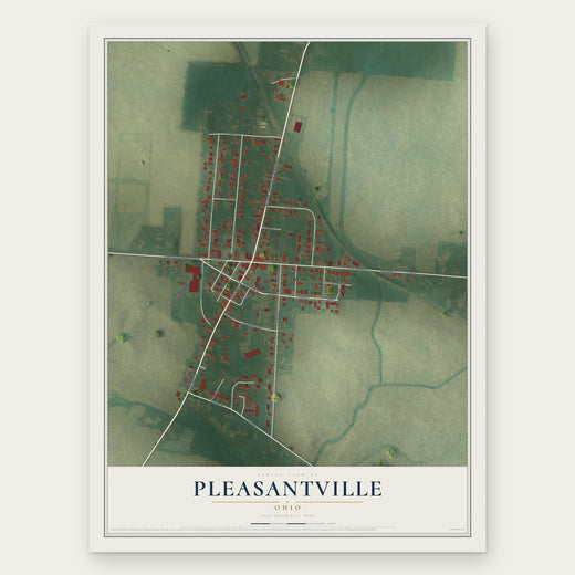 Pleasantville, Ohio map print, the full design