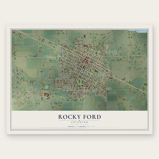 Rocky Ford, Colorado map print, the full design