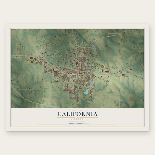 California, Missouri map print, the full design