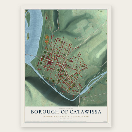 Borough of Catawissa, Columbia County, Pennsylvania map print, the full design