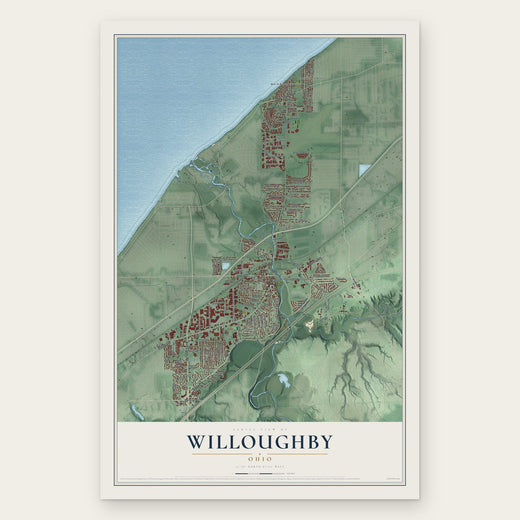Willoughby, Ohio map print, the full design