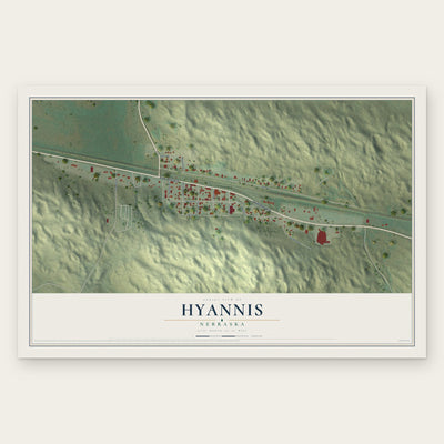 Hyannis, Nebraska map print, the full design