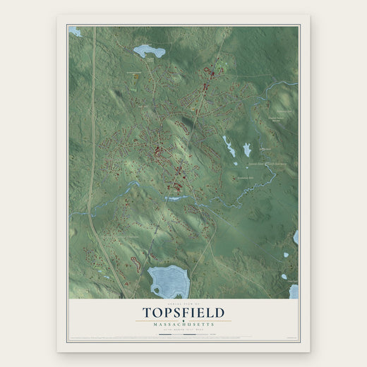 Topsfield, Massachusetts map print, the full design