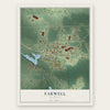 Farwell, Michigan map print, the full design