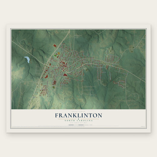 Franklinton, North Carolina map print, the full design