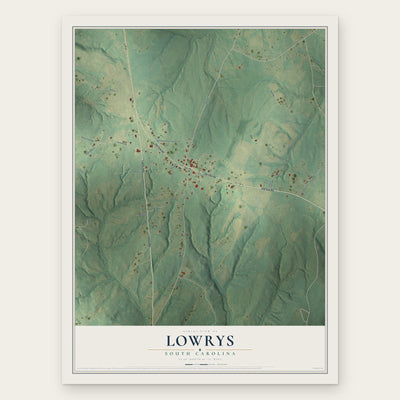 Lowrys, South Carolina map print, the full design